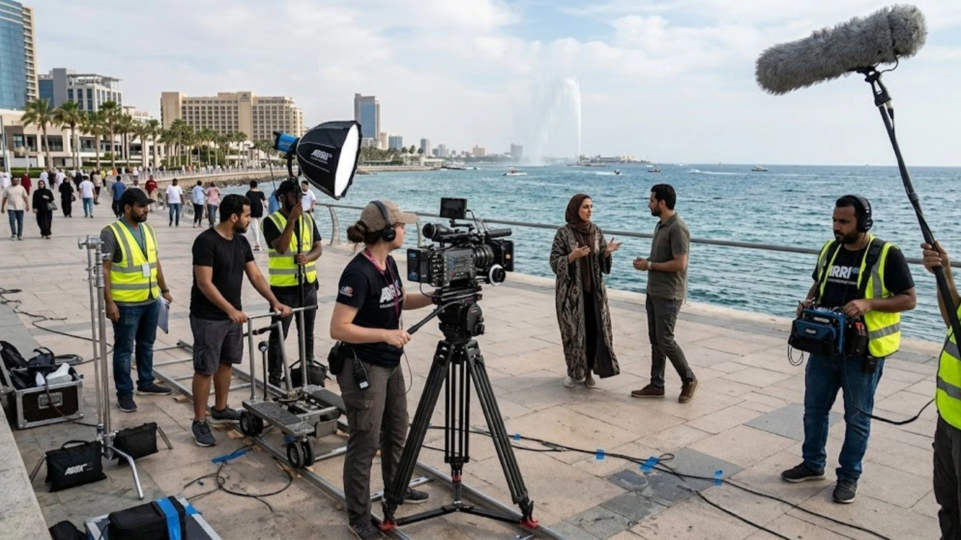 Commercial filming along the Red Sea in Jeddah.