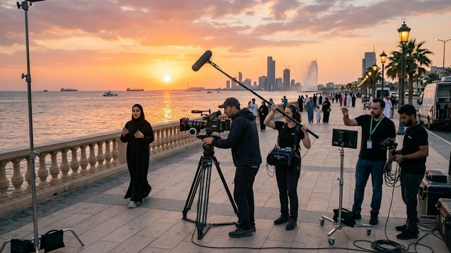 Film production at Al-Balad in Jeddah, Saudi Arabia.