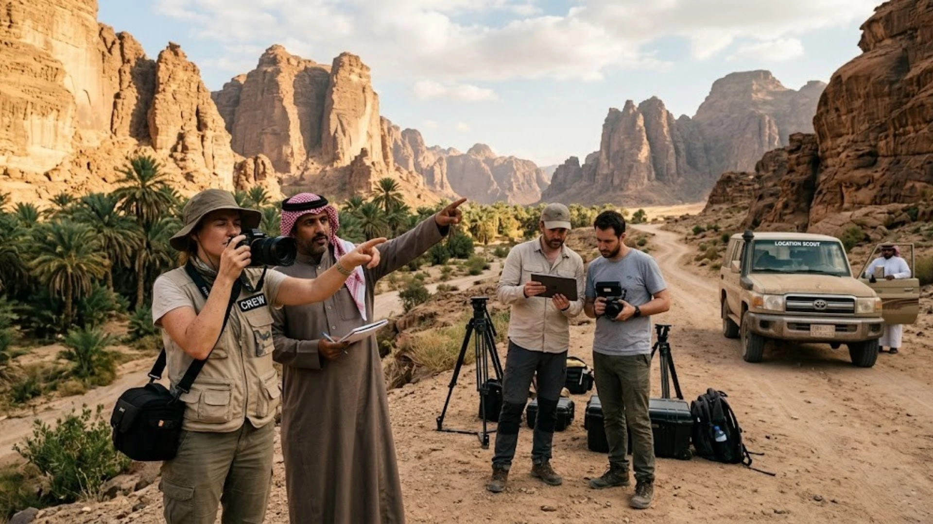 Location scouting for a commercial production in Saudi Arabia.