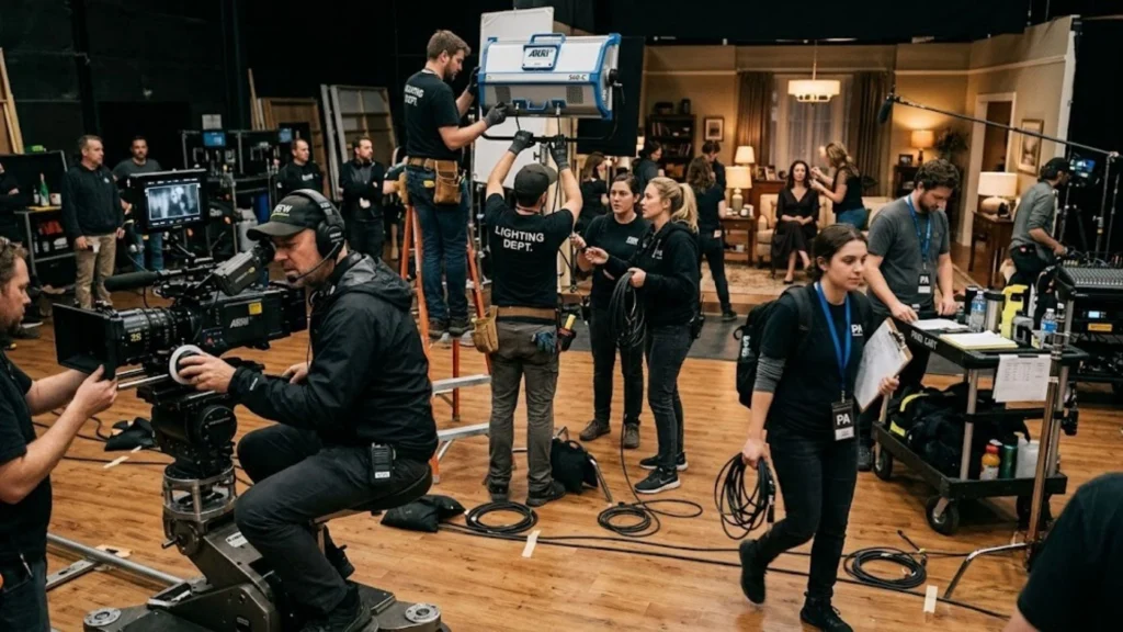 Professional production crew in Saudi Arabia.