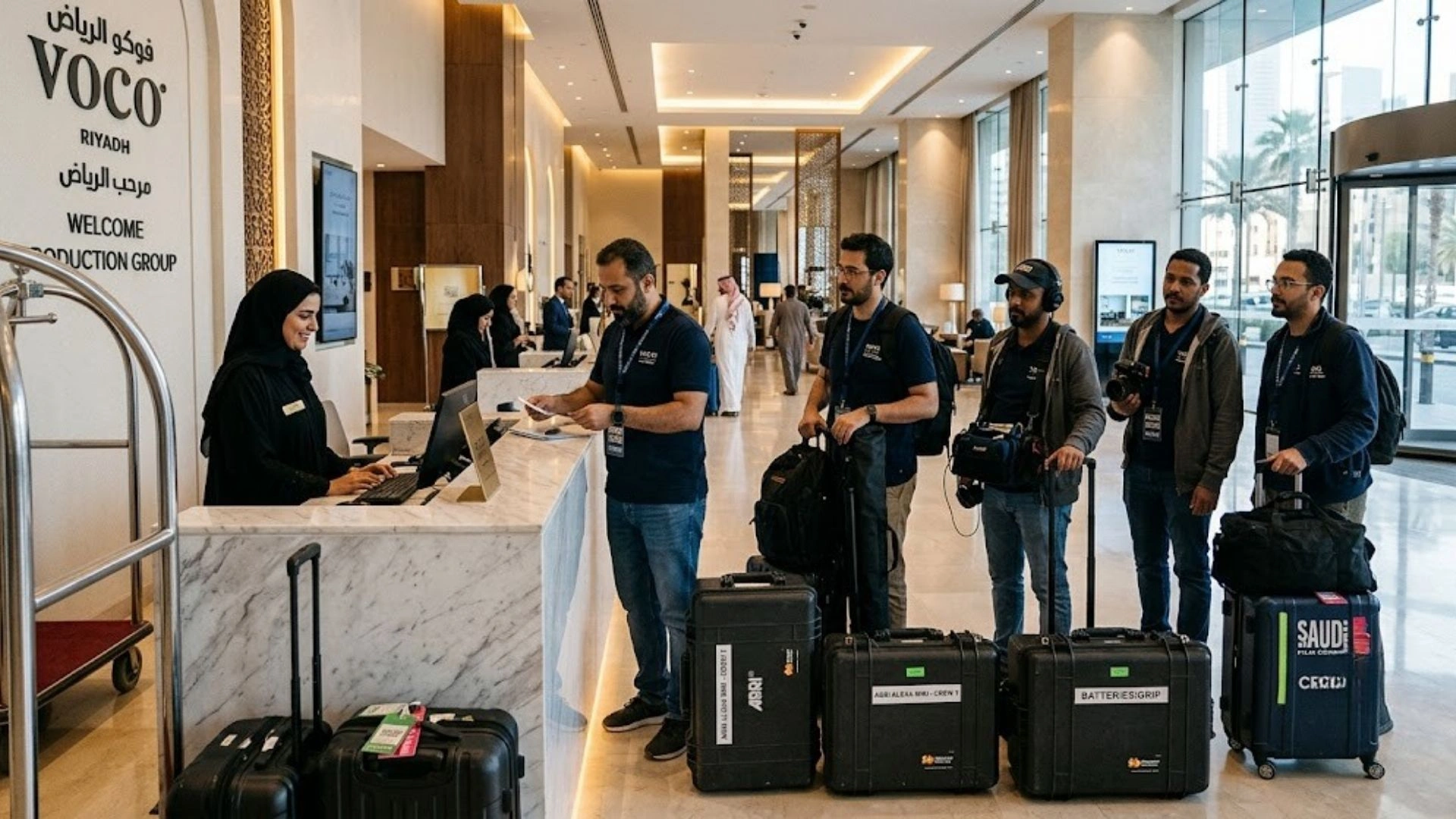 Film crew accommodation and logistics in Saudi Arabia.