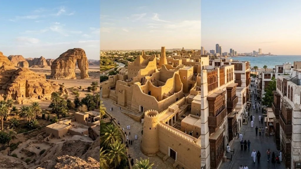 Historic filming locations across Saudi Arabia.