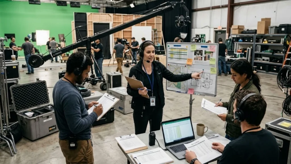 Production planning and budgeting for filming in Saudi Arabia.